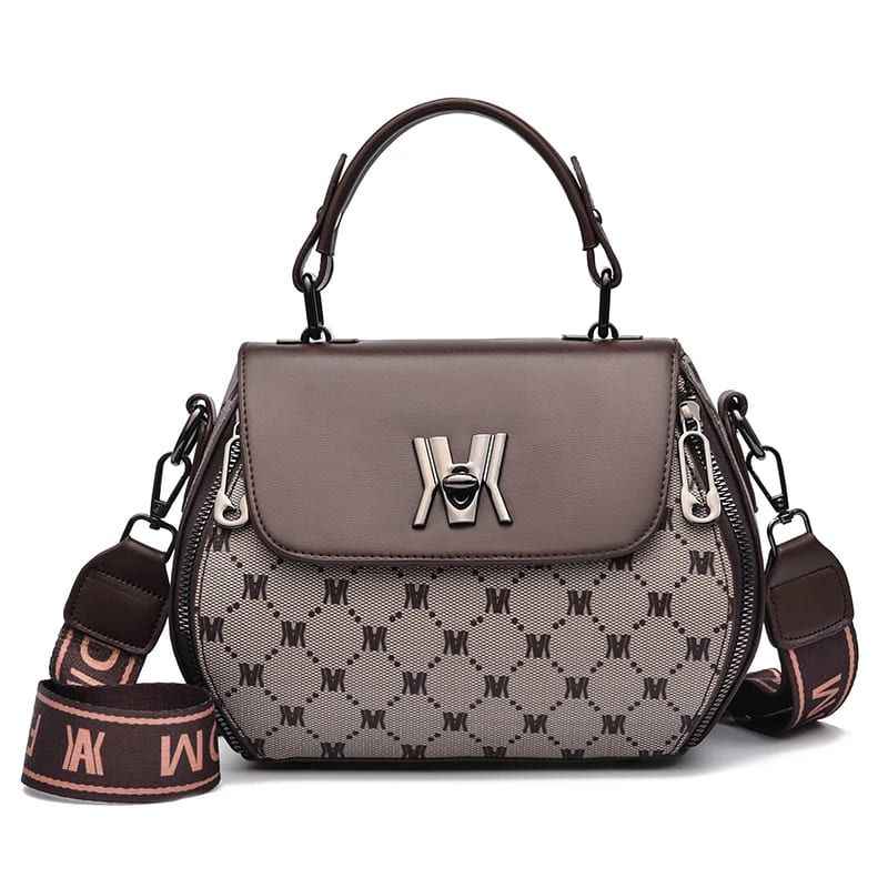 Bolsa Feminina Transversal com Monograma e Alça Larga de Tecido – Solalina