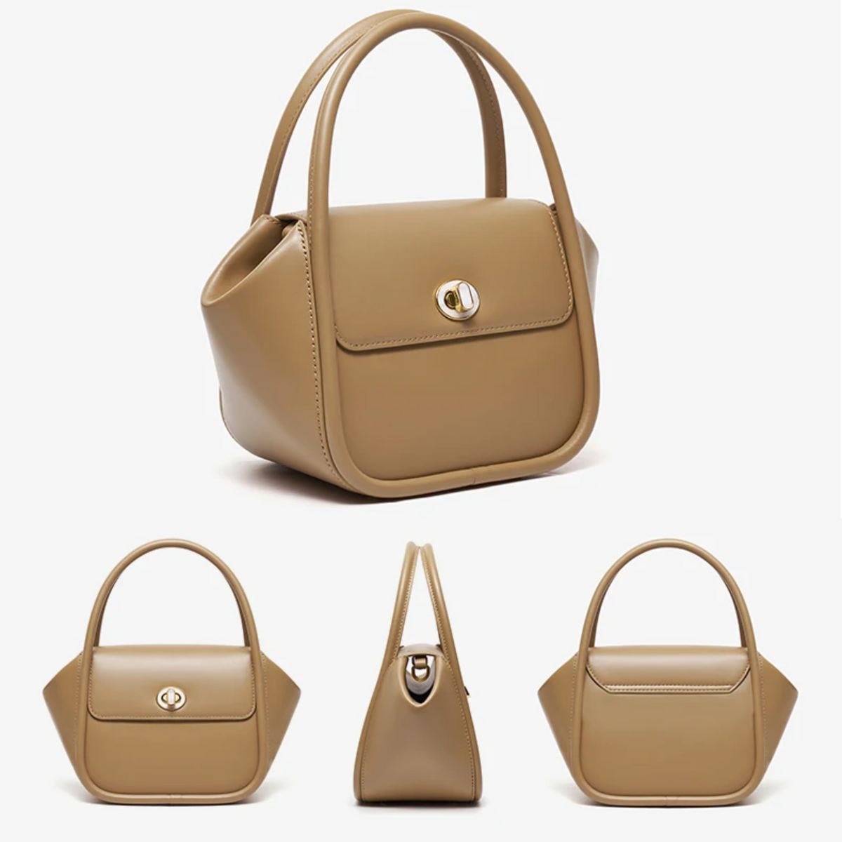Bolsa de Luxo Estruturada de Couro com Alça Superior – Kalilia