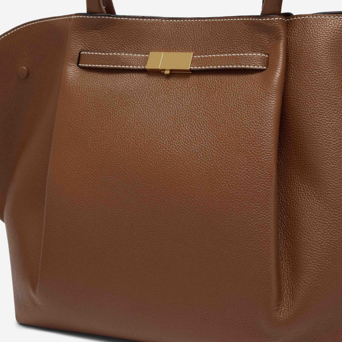 Bolsa Tote de Luxo Feminina em Couro Estruturado Grande com Alça de Ombro – Lealia