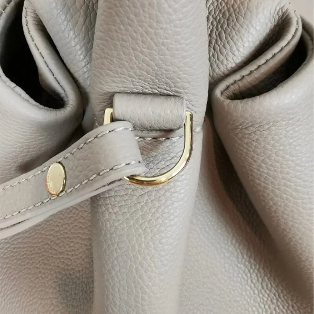 Bolsa de Luxo Feminina em Couro Legítimo Estruturado com Alça de Ombro – Lelilia