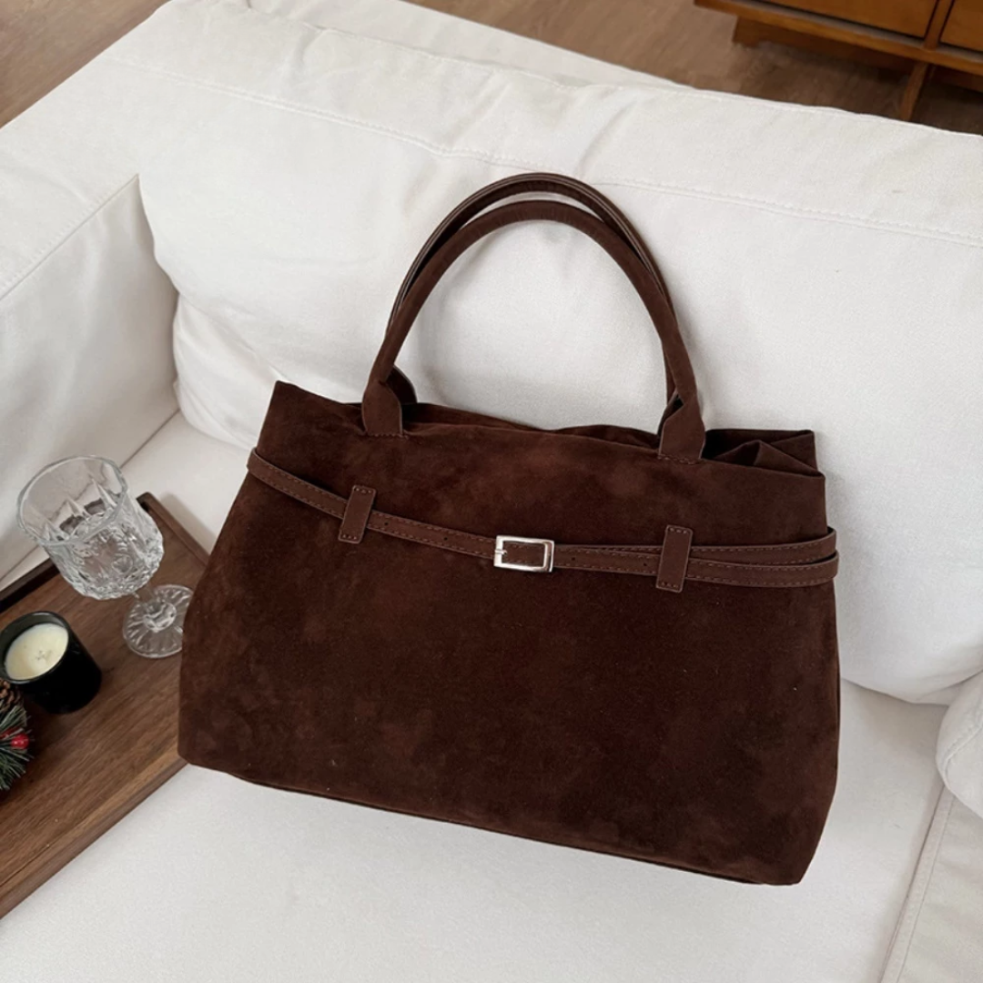 Bolsa Tote Feminina Grande de Camurça com Alça de Ombro – Arilia