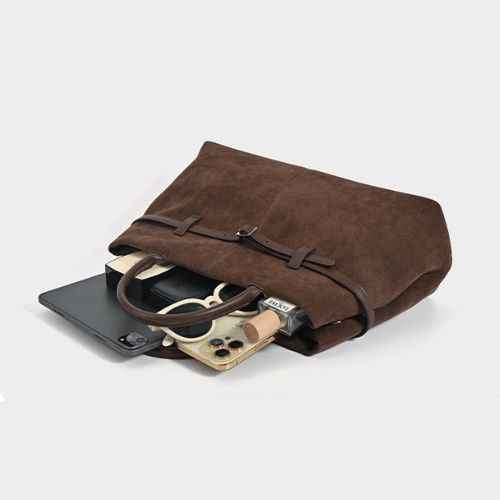 Bolsa Tote Feminina Grande de Camurça com Alça de Ombro – Arilia