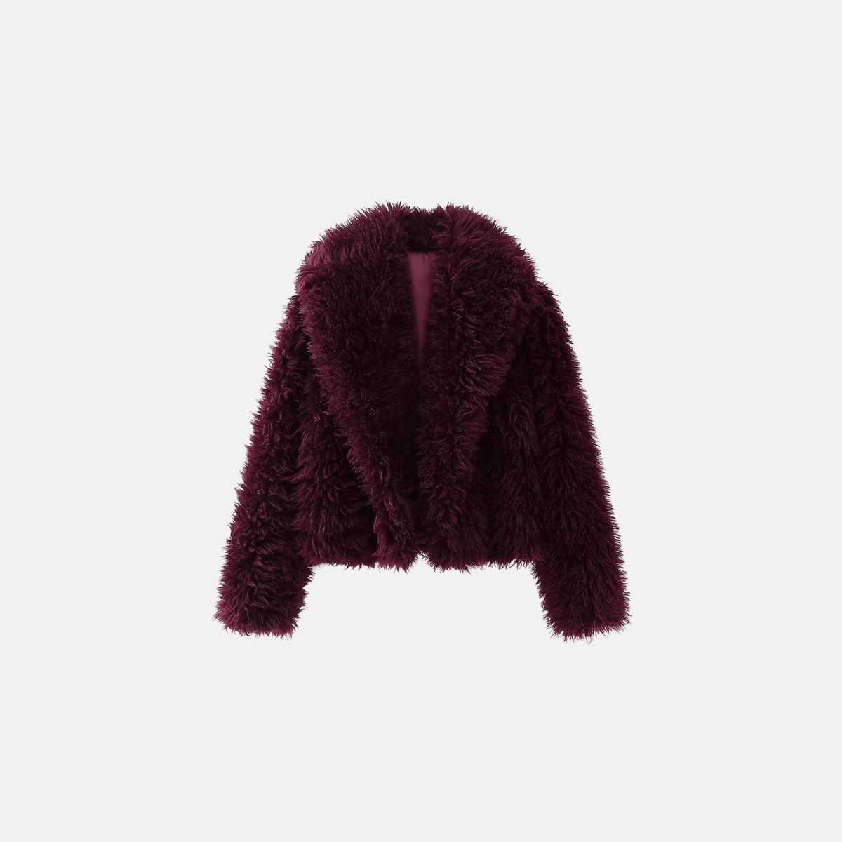 Casaco Feminino de Pelúcia Sintética com Gola Ampla – Rialia