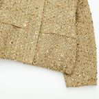 Casaco Dourado de Tweed com Brilho para Festa – Oralia