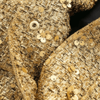 Casaco Dourado de Tweed com Brilho para Festa – Oralia