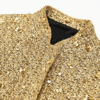 Casaco Dourado de Tweed com Brilho para Festa – Oralia