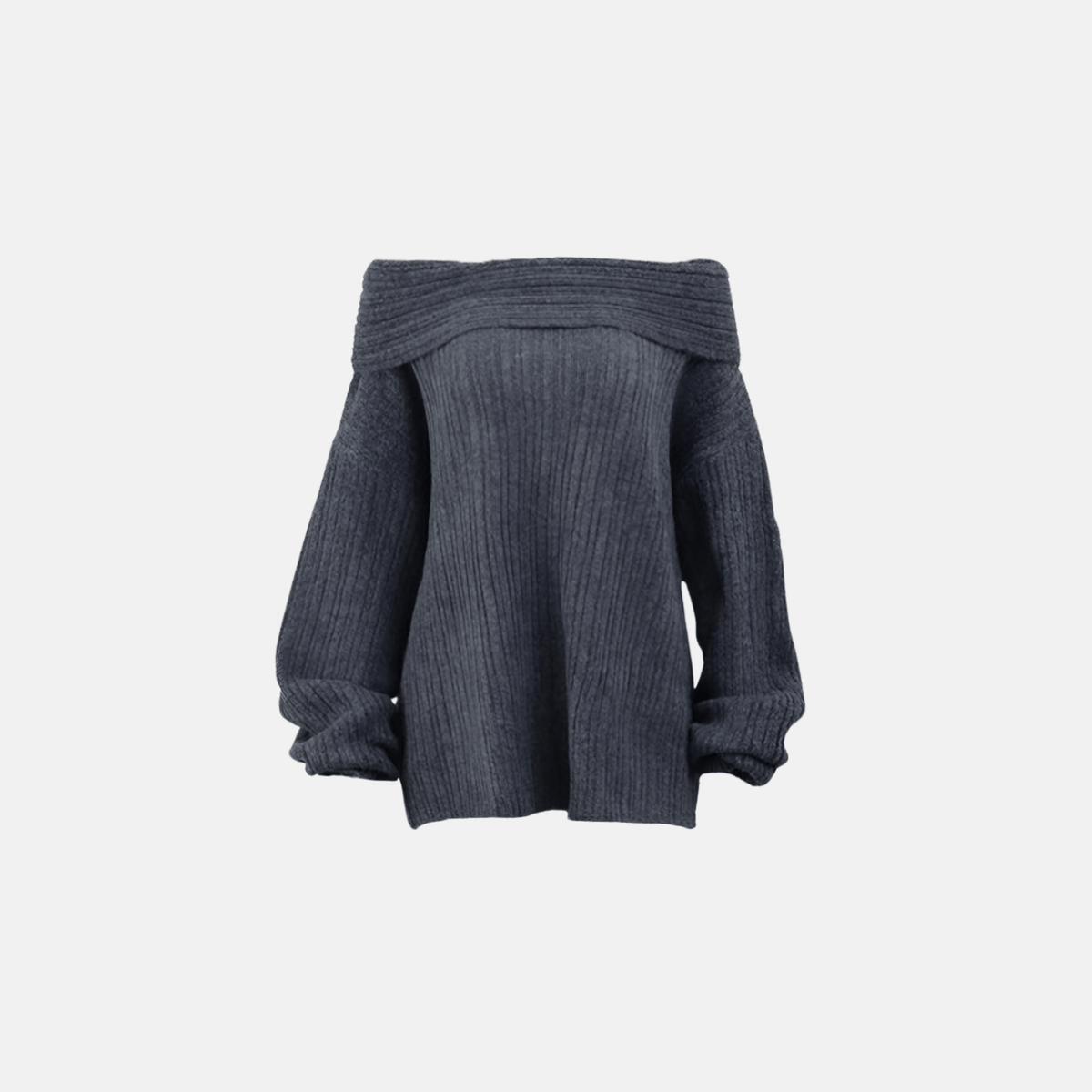 Blusa de Tricô Ombro a Ombro Feminina Oversized em Malha Texturizada – Ralilia