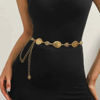 Cinto Feminino de Corrente Metálica com Medalhões Boho – Jade