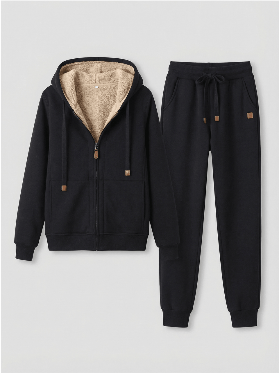 Conjunto Feminino de Moletom Forrado com Pelúcia Sherpa – Melilina