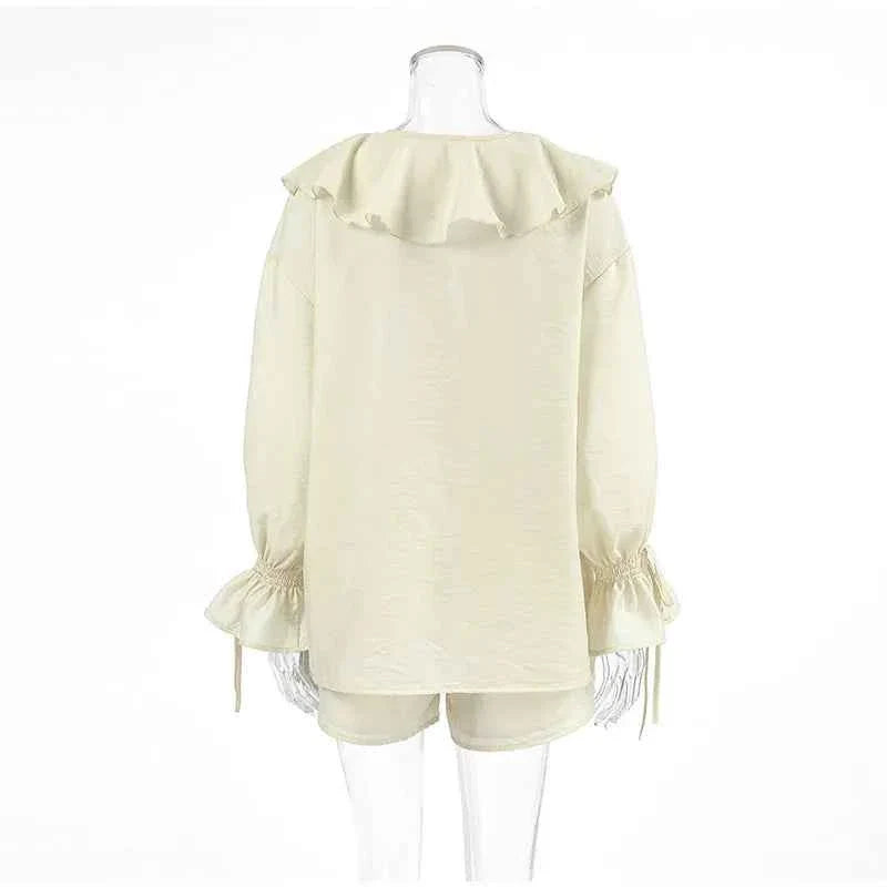 Conjunto Feminino de Viscose com Babados – Brinara
