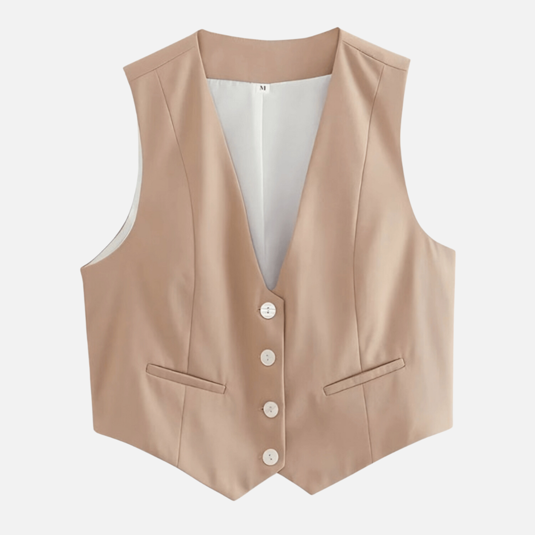 Conjunto Feminino de Alfaiataria com Colete e Saia Curta – Lilirina