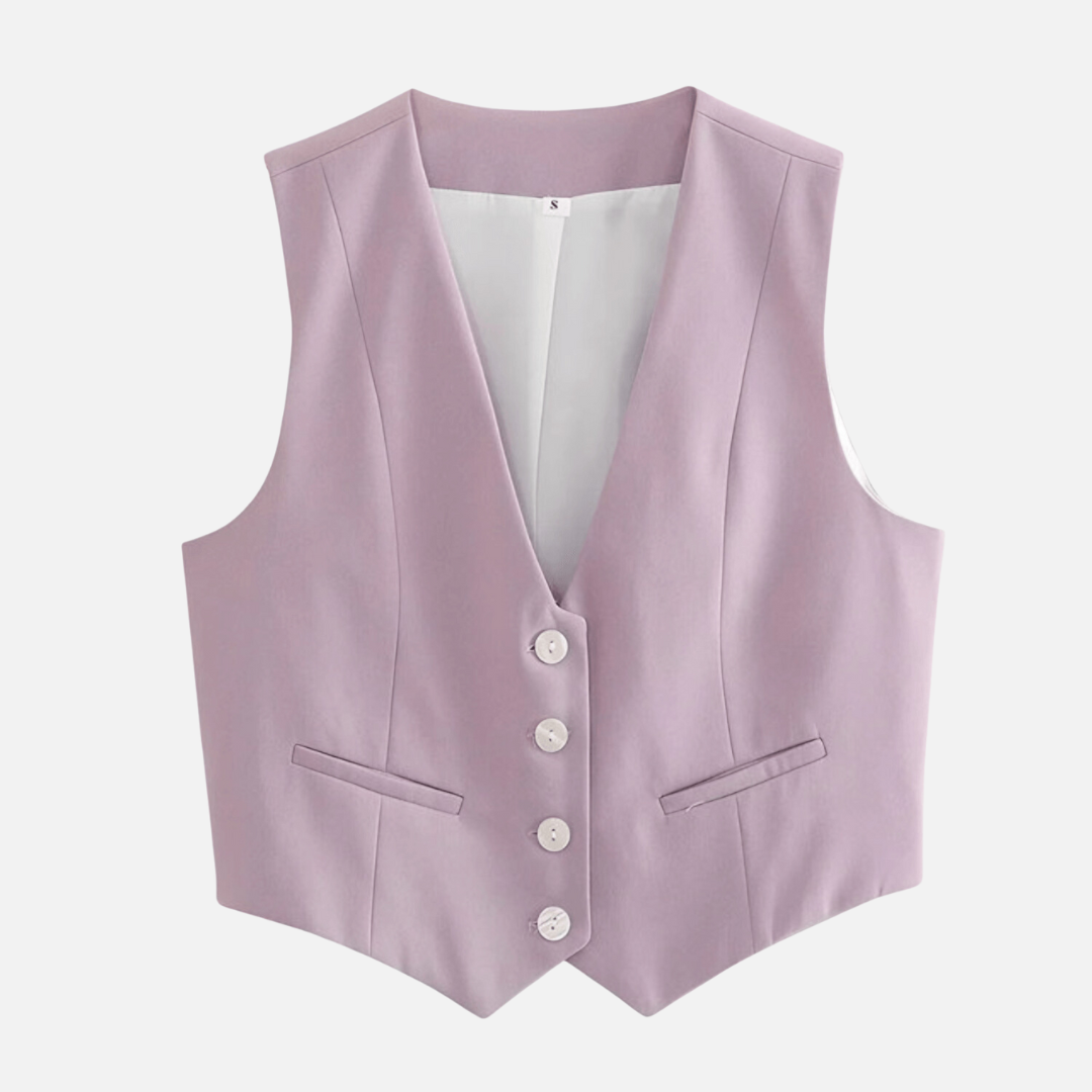 Conjunto Feminino de Alfaiataria com Colete e Saia Curta – Lilirina