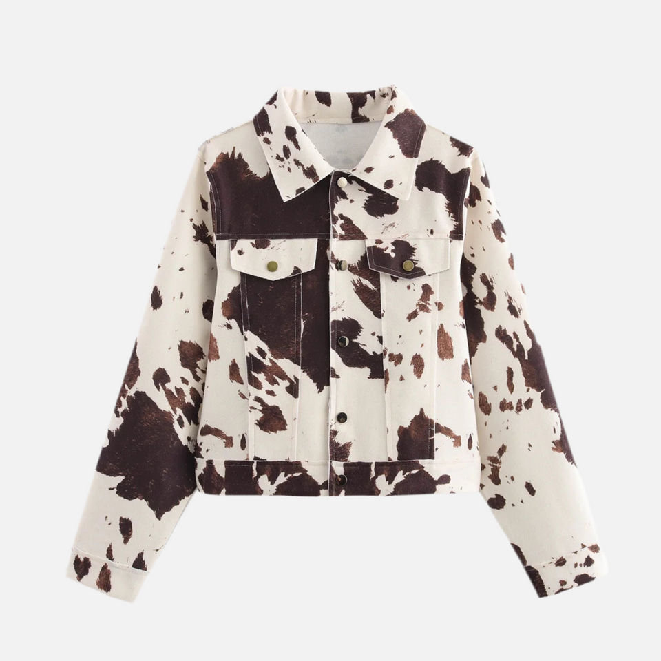 Jaqueta Trucker de Couro Eco Animal Print – Galinara
