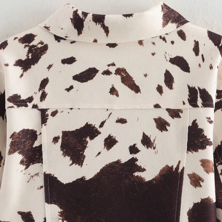 Jaqueta Trucker de Couro Eco Animal Print – Galinara