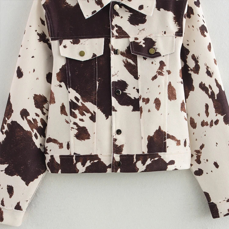 Jaqueta Trucker de Couro Eco Animal Print – Galinara