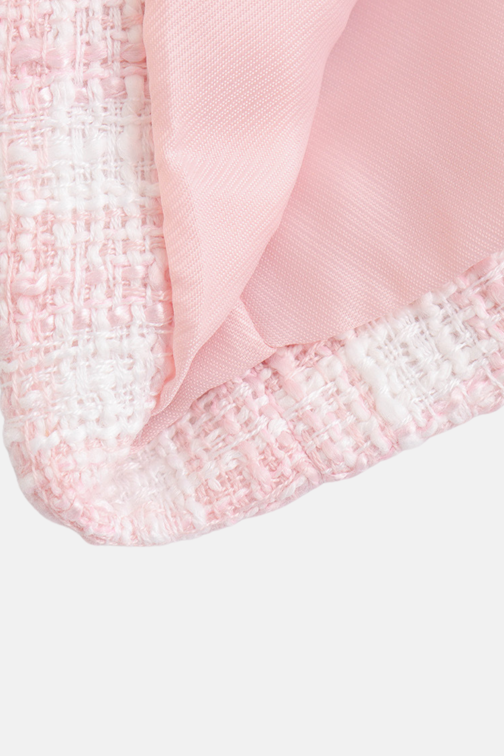 Jaqueta Cropped de Tweed Rosa com Botões Dourados – Learina