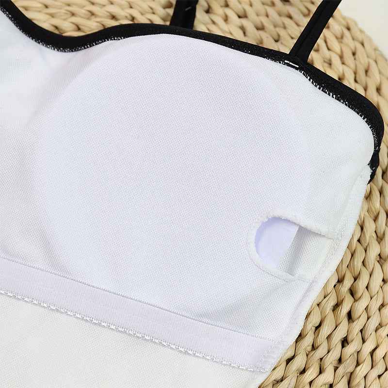 Maiô / Body Cavado com Acabamento Bicolor e Alças Finas – Caranira