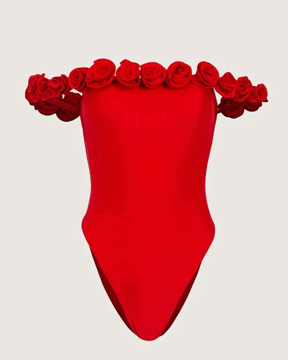 Maiô / Body Tomara que Caia com Aplicação de Rosas 3D – Zialina