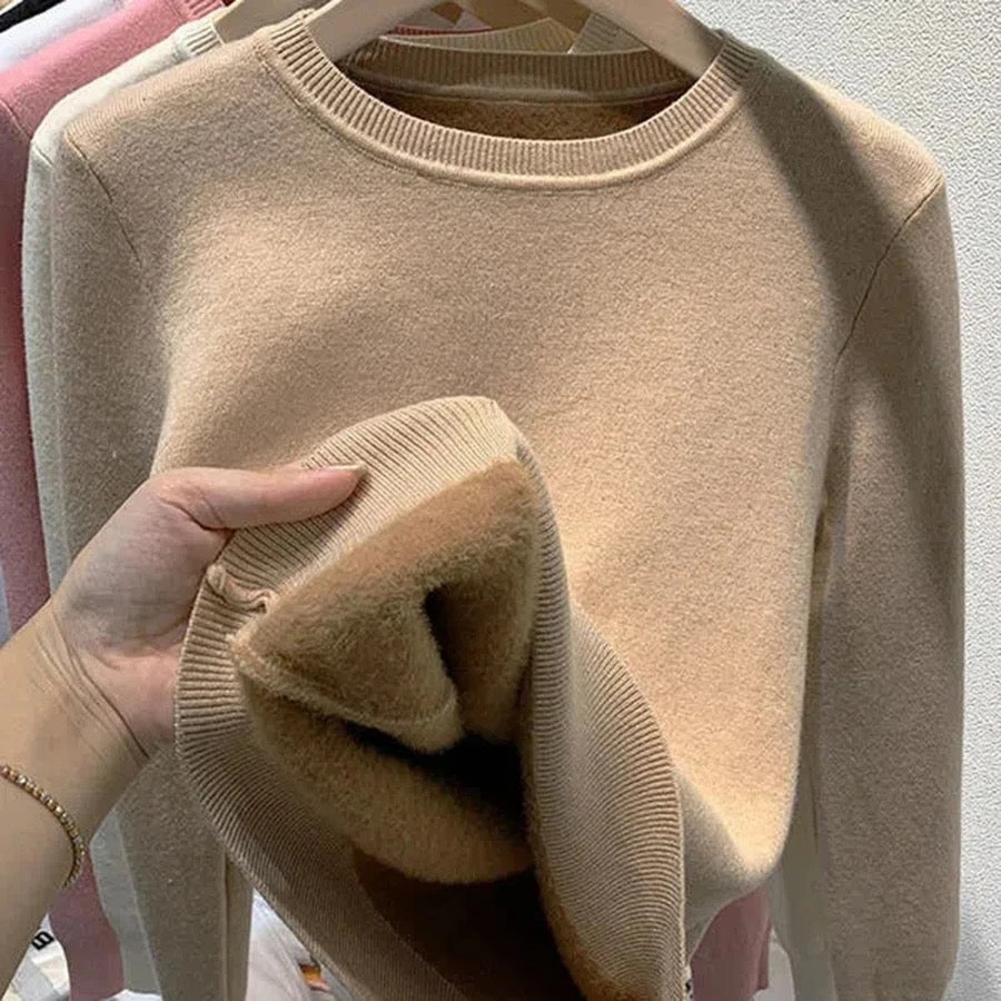 Suéter Feminino Térmico de Malha com Interior Peluciado – Maralina
