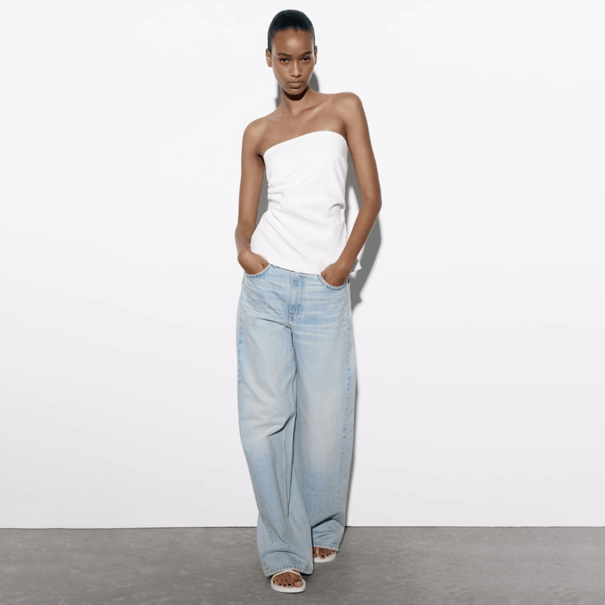 Top Tomara que Caia Branco com Corte Reto – Velarina