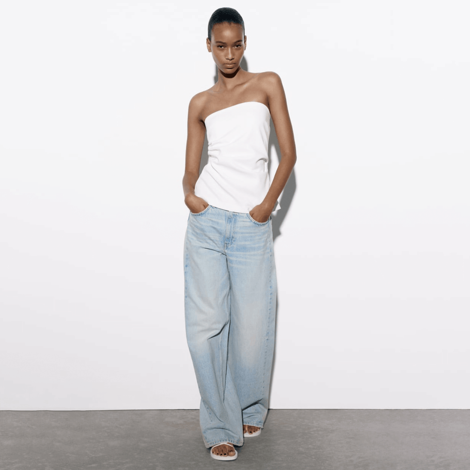 Top Tomara que Caia Branco com Corte Reto – Velarina
