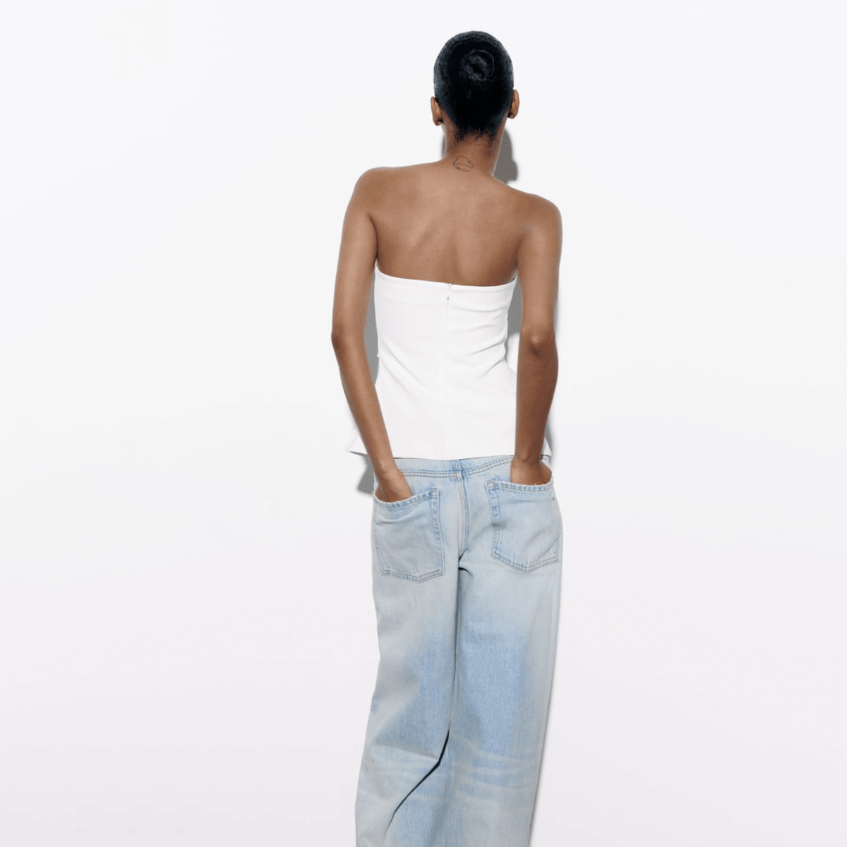 Top Tomara que Caia Branco com Corte Reto – Velarina