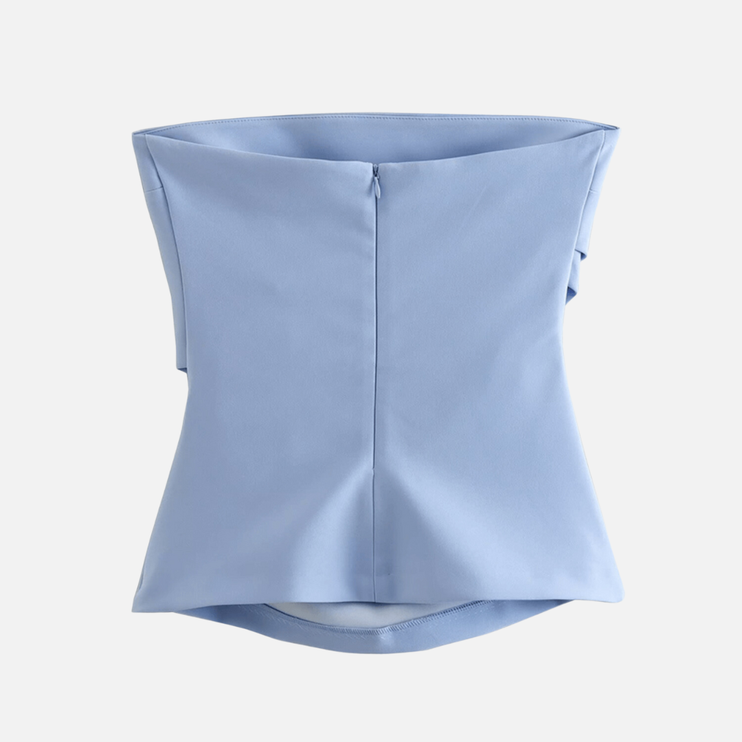 Top Tomara que Caia Branco com Corte Reto – Velarina