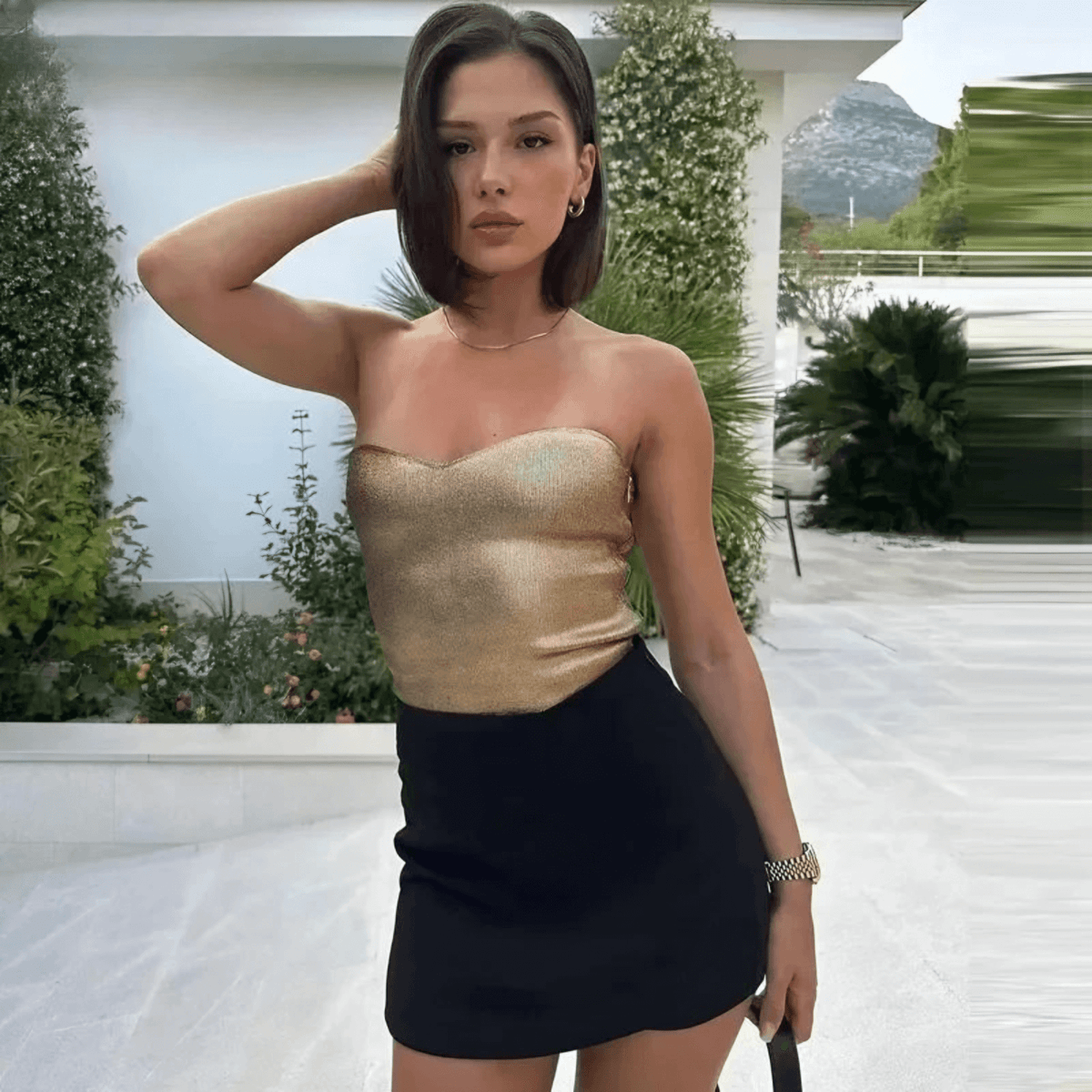 Top Tomara que Caia Metálico com Decote Coração – Brisa