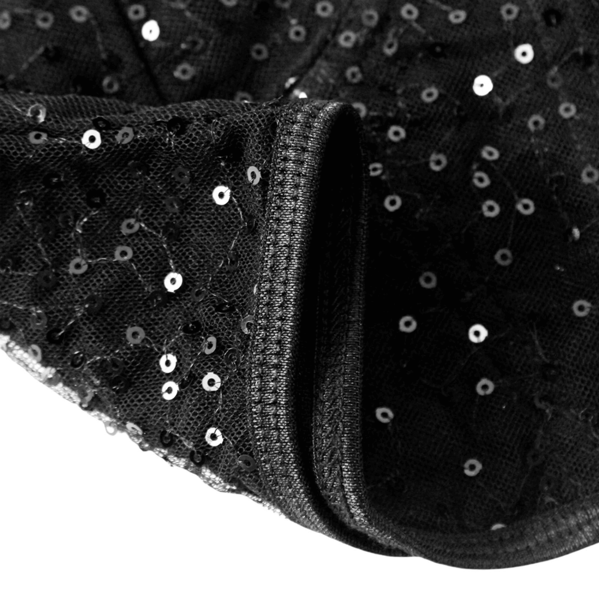 Top Cropped Preto de Tule com Lantejoulas Estilo Corset – Valarina