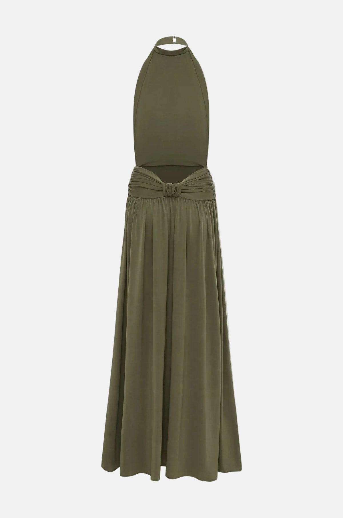 Vestido Longo Frente Única com Cintura Drapeada – Jaqueline