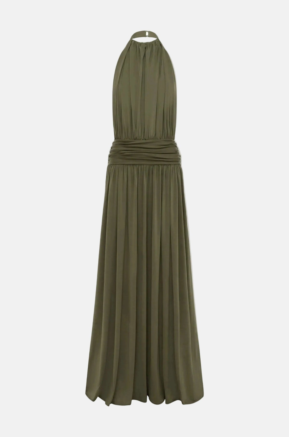 Vestido Longo Frente Única com Cintura Drapeada – Jaqueline
