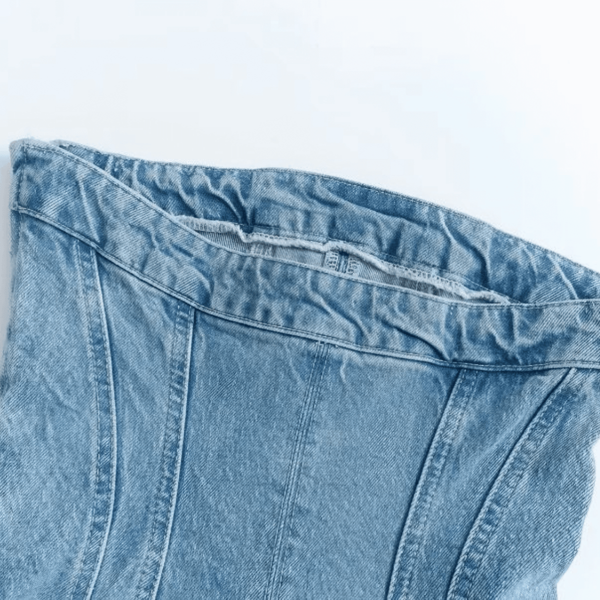 Vestido Jeans Curto Tomara que Caia Estilo Corset – Zelarina