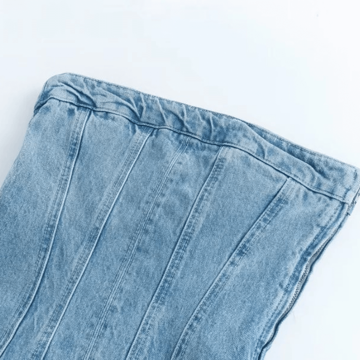 Vestido Jeans Curto Tomara que Caia Estilo Corset – Zelarina
