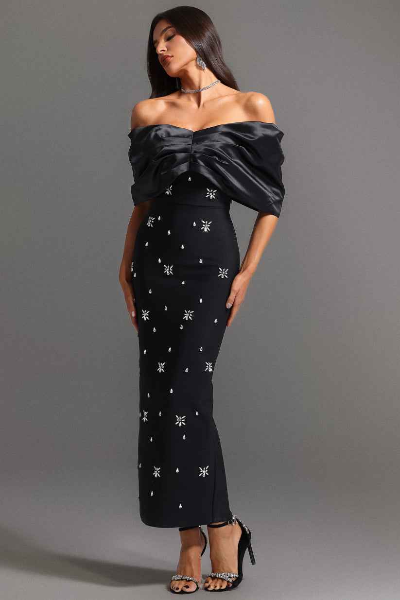 Vestido Curto Tomara que Caia Estruturado com Corset e Saia Drapejada – Nelinara