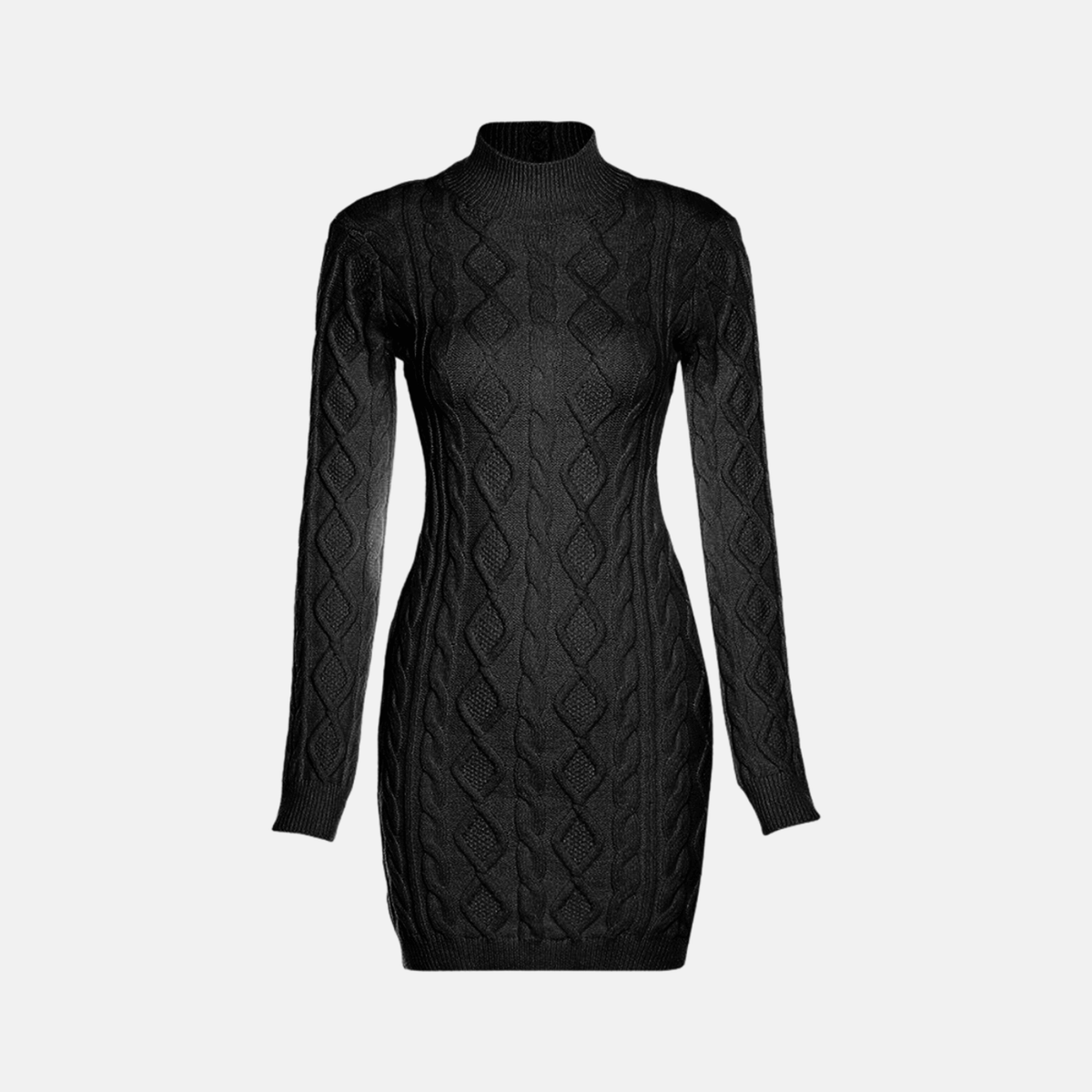 Vestido Curto de Tricô Off White Manga Longa com Costas Nuas – Aririsa
