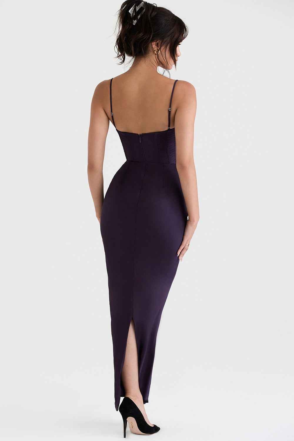 Vestido Longo de Festa com Corset Estruturado e Alças Finas – Liarina