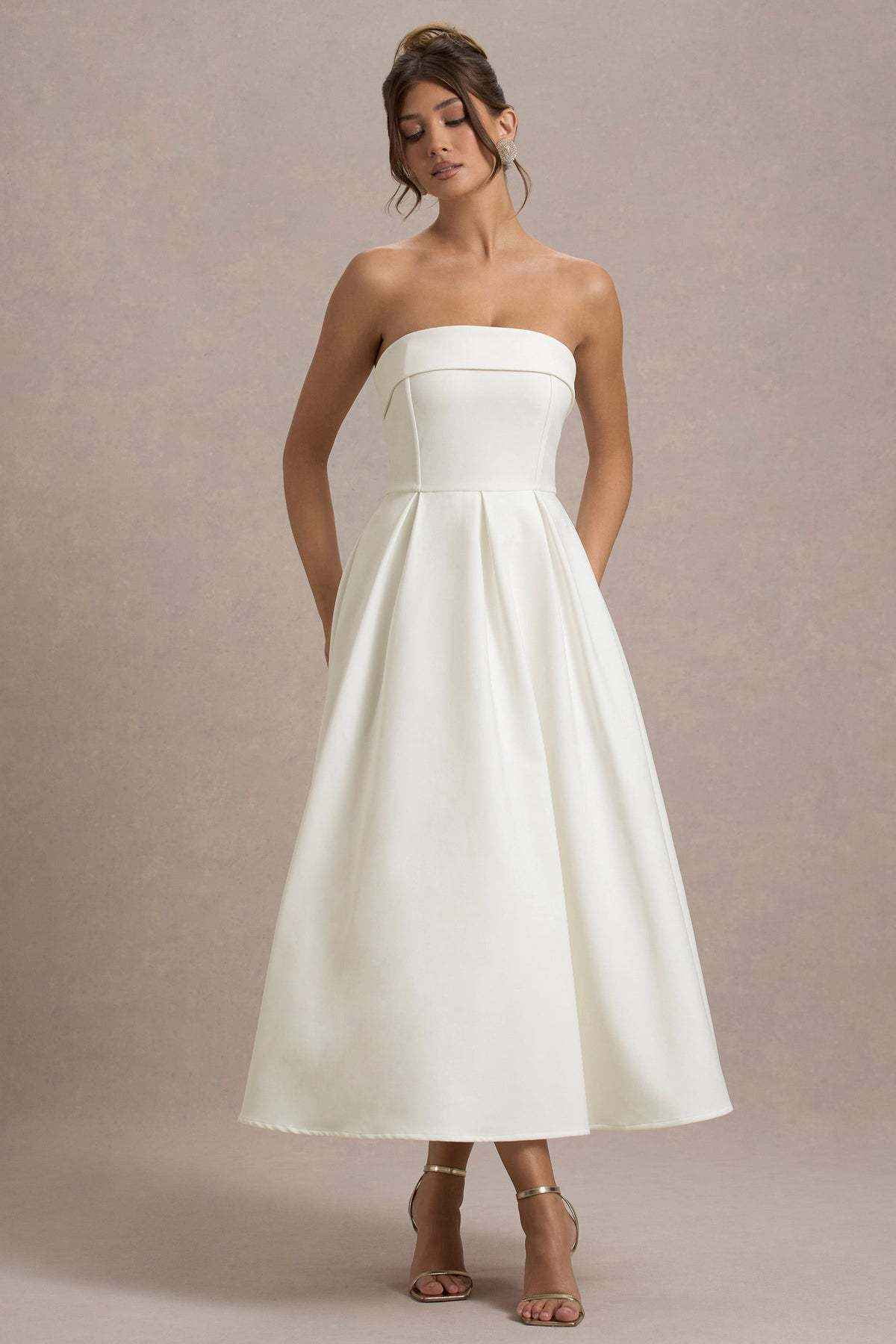 Vestido Midi de Festa Tomara que Caia Estruturado – Ivana