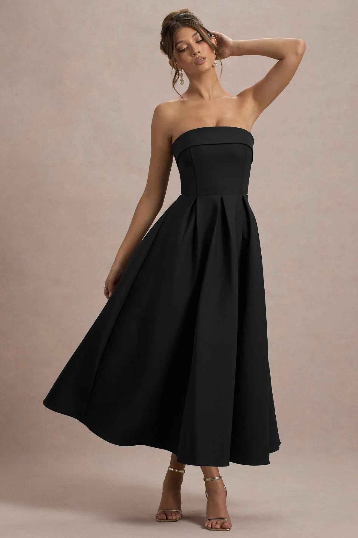 Vestido Midi de Festa Tomara que Caia Estruturado – Ivana