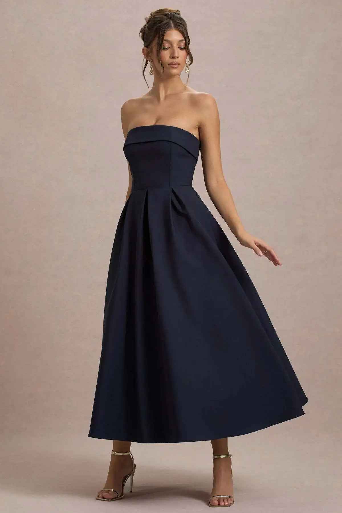 Vestido Midi de Festa Tomara que Caia Estruturado – Ivana