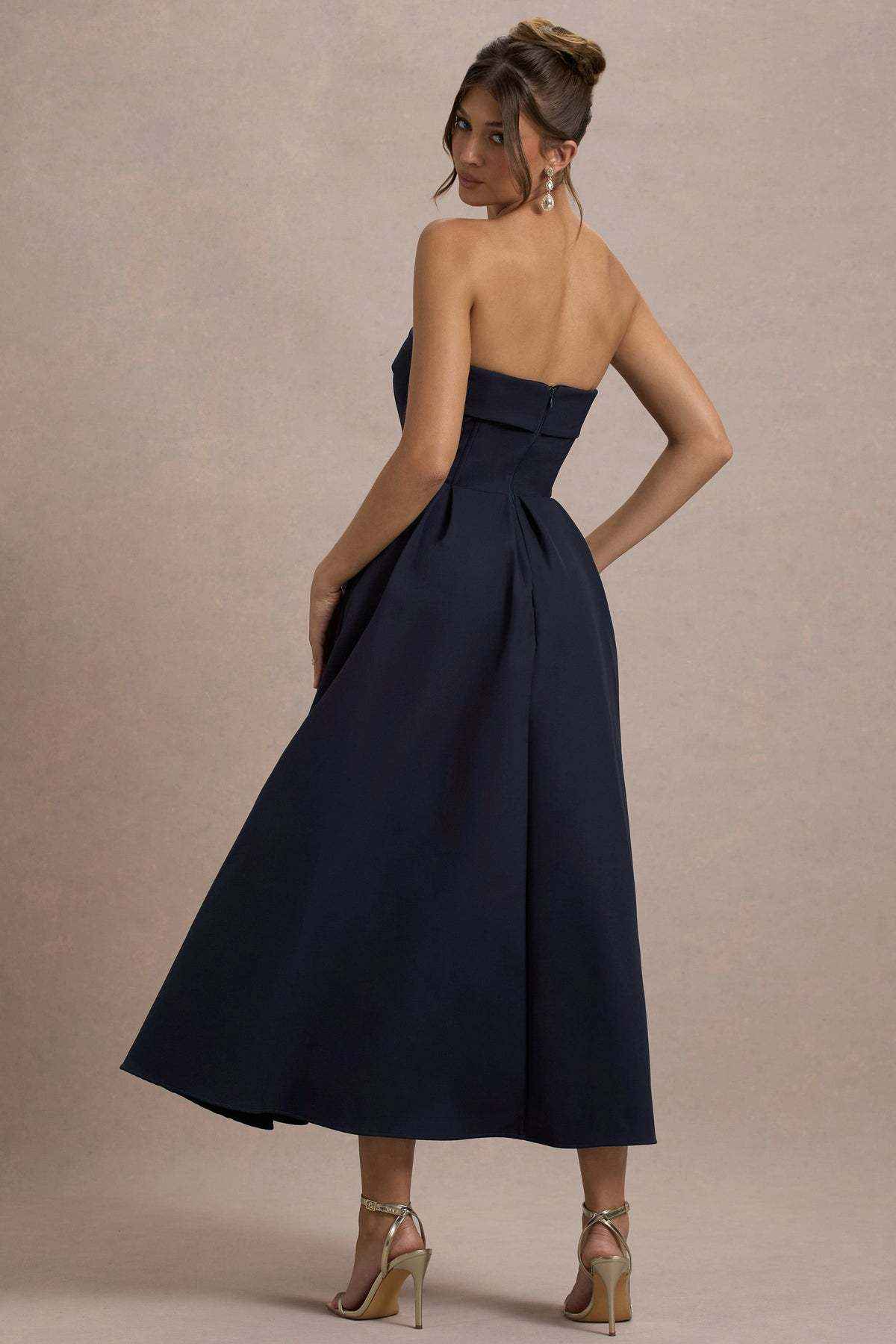 Vestido Midi de Festa Tomara que Caia Estruturado – Ivana