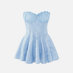 Vestido Mini Tomara que Caia com Saia Godê e Detalhe de Laise – Orarina