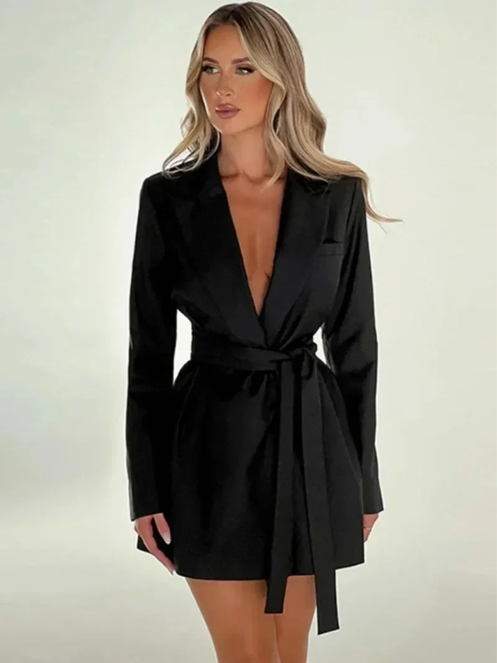 Vestido Blazer Curto de Alfaiataria Transpassado – Zalilia