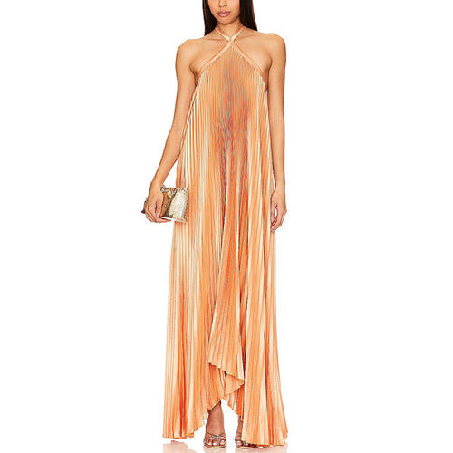 Vestido de Festa Longo com Franjas de Lurex e Recortes Laterais – Ariela