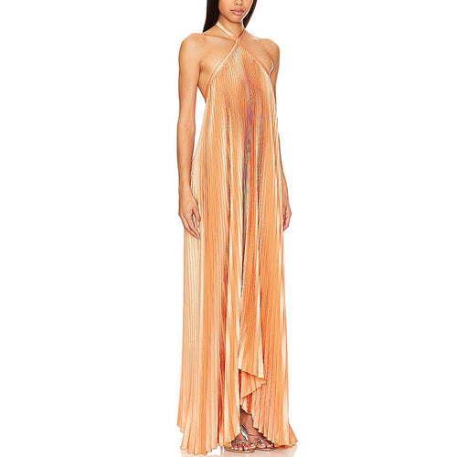 Vestido de Festa Longo com Franjas de Lurex e Recortes Laterais – Ariela