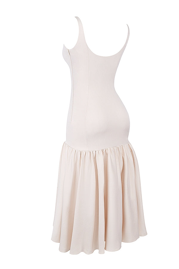 Vestido de Festa Midi Estruturado com Corpete Justo e Saia Balonê Escultural – Mel