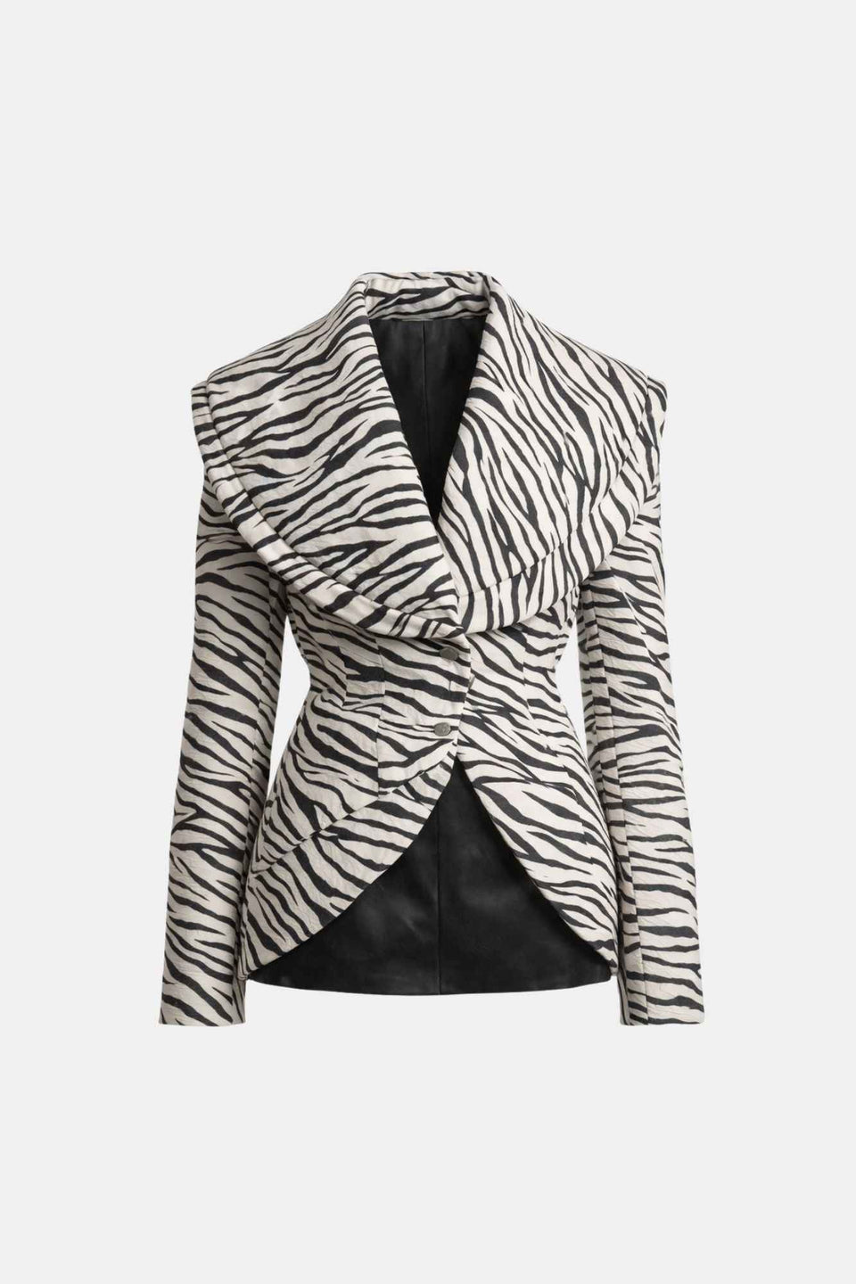 Blazer Feminino Alfaiataria Estruturado Animal Print Zebra – Patrícia