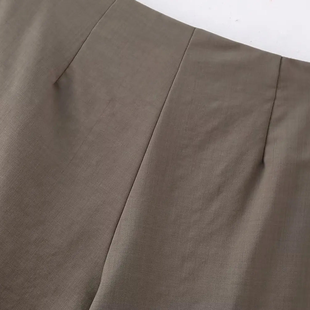 Conjunto Feminino Calça Pantalona e Blusa Frente Única Assimétrica – Mariana