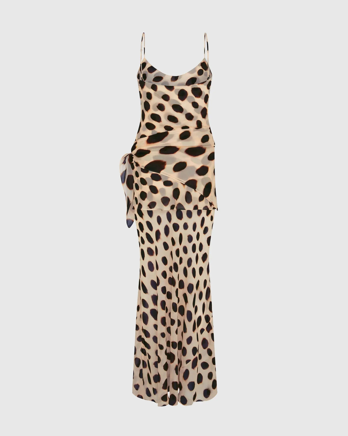 Vestido Longo Animal Print com Decote V e Franzido Ajustável – Estela